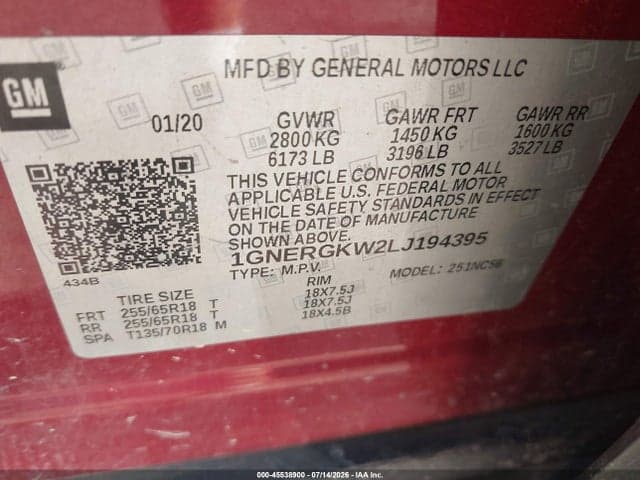2020 CHEVROLET TRAVERSE FWD LT CLOTH 9