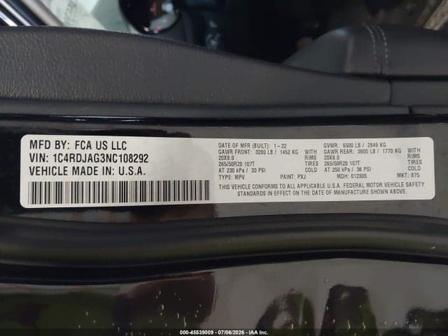 2022 DODGE DURANGO SXT AWD 9