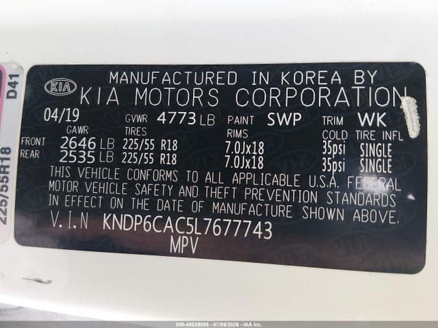 2020 KIA SPORTAGE S 9