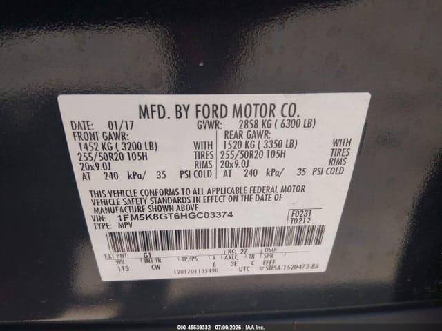 2017 FORD EXPLORER SPORT 9