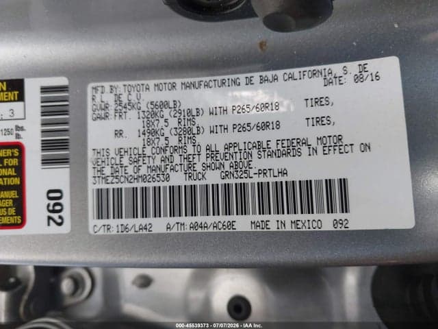 2017 TOYOTA TACOMA LIMITED 9