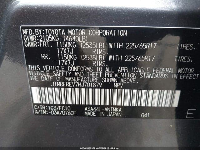 2017 TOYOTA RAV4 XLE 9