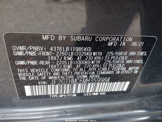 2021 SUBARU CROSSTREK LIMITED 9
