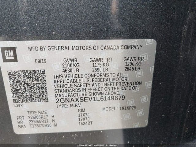2020 CHEVROLET EQUINOX AWD LS 9