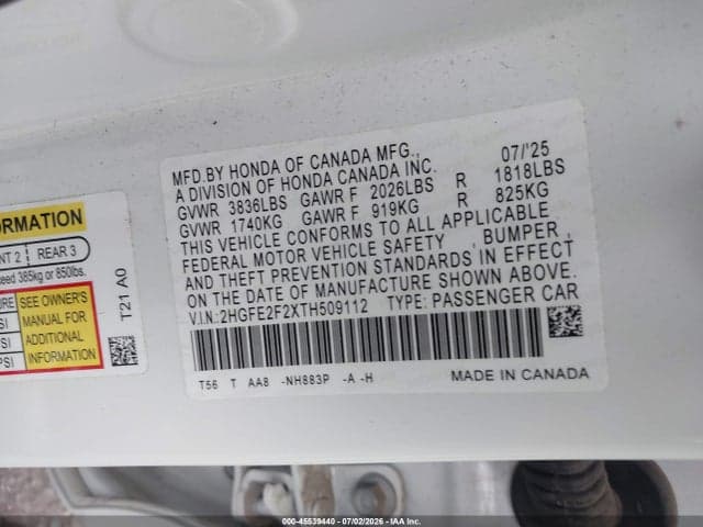 2026 HONDA CIVIC LX 9