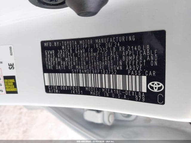 2024 TOYOTA COROLLA LE 9