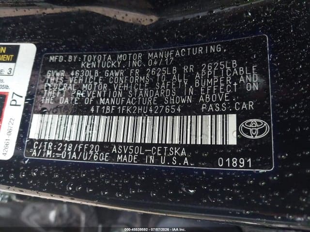2017 TOYOTA CAMRY SE 9