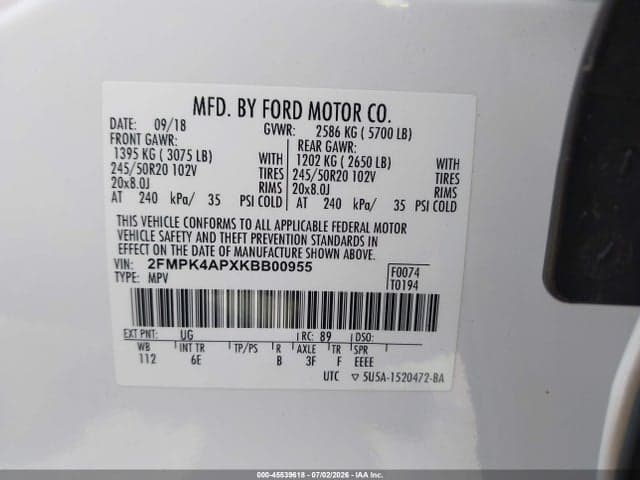 2019 FORD EDGE ST 9