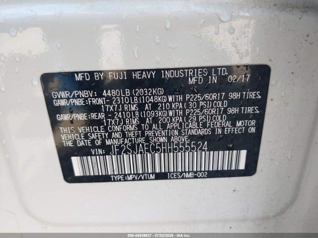 2017 SUBARU FORESTER 2.5I PREMIUM 9
