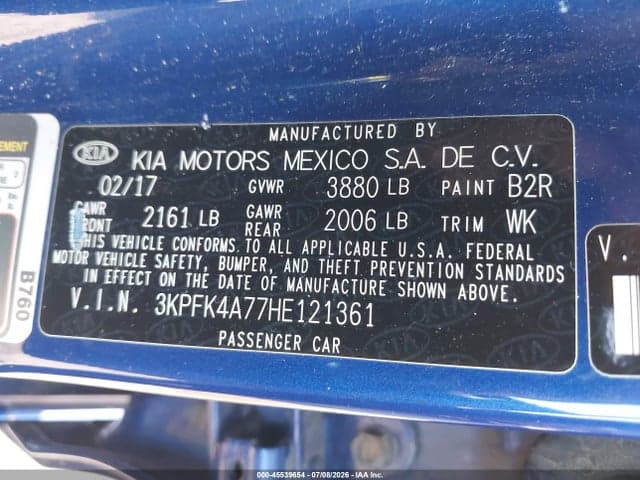2017 KIA FORTE LX 9