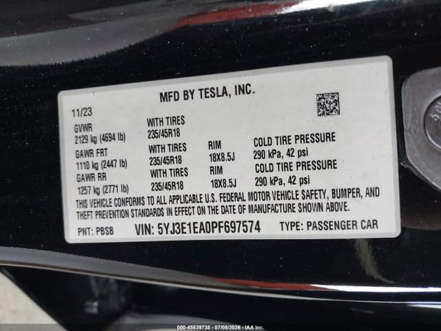2023 TESLA MODEL 3 REAR-WHEEL DRIVE 9