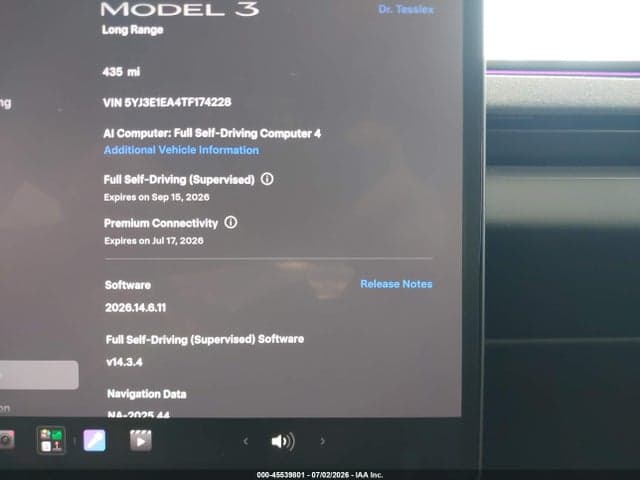 2026 TESLA MODEL 3 PREMIUM REAR-WHEEL DRIVE/REAR-WHEEL DRIVE 7