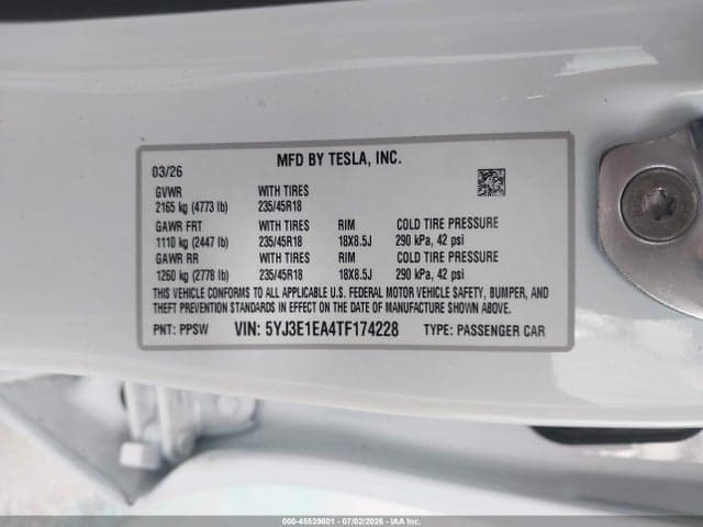 2026 TESLA MODEL 3 PREMIUM REAR-WHEEL DRIVE/REAR-WHEEL DRIVE 9