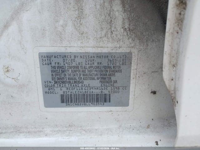 2020 NISSAN VERSA S XTRONIC CVT 9