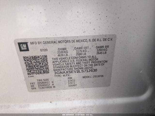 2020 CHEVROLET EQUINOX AWD LS 9