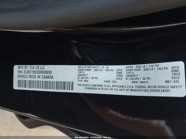 2025 CHRYSLER PACIFICA SELECT 9