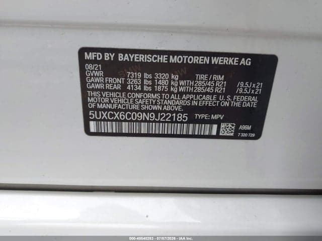 2022 BMW X7 M50I 9