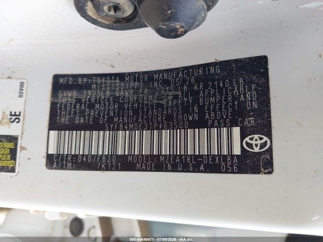 2026 TOYOTA COROLLA LE 9