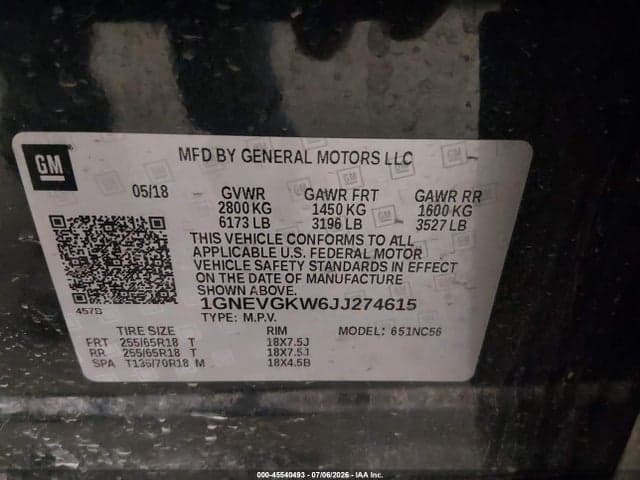 2018 CHEVROLET TRAVERSE LT CLOTH 9
