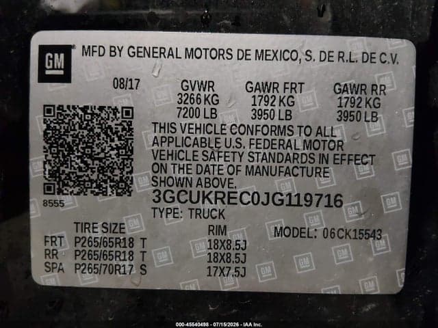 2018 CHEVROLET SILVERADO 1500 2LT 9