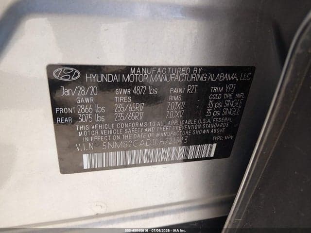 2020 HYUNDAI SANTA FE SE 9
