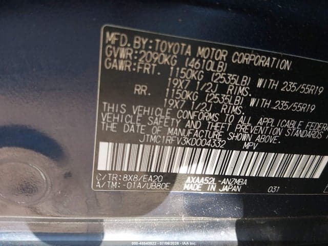 2019 TOYOTA RAV4 XLE PREMIUM 9