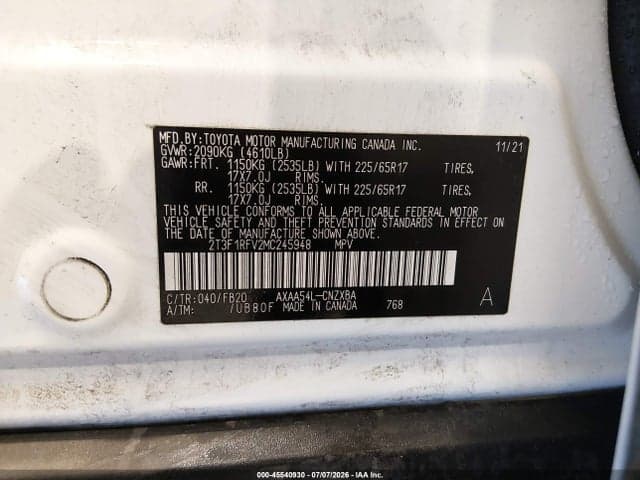 2021 TOYOTA RAV4 LE 9