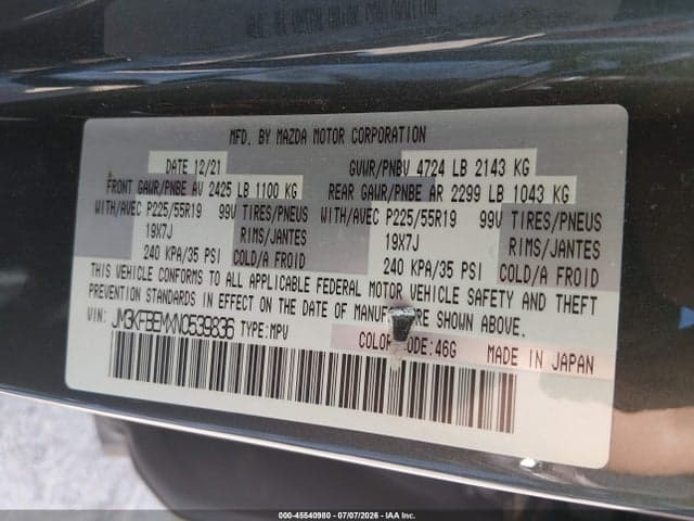 2022 MAZDA CX-5 2.5 S PREMIUM PLUS 9