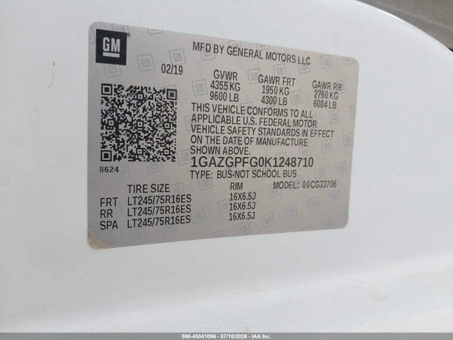 2019 CHEVROLET EXPRESS G3500 LT 9