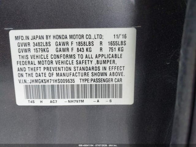 2017 HONDA FIT EX 9