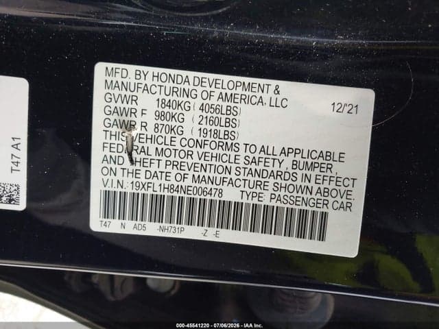 2022 HONDA CIVIC SPORT TOURING 9