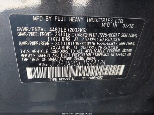 2017 SUBARU FORESTER 2.5I PREMIUM 6