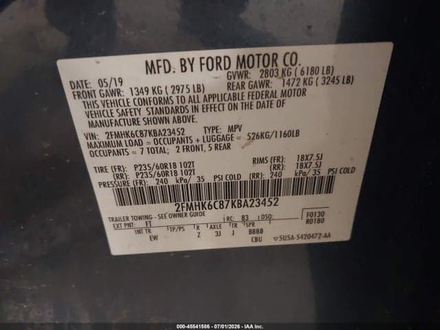 2019 FORD FLEX SEL 9
