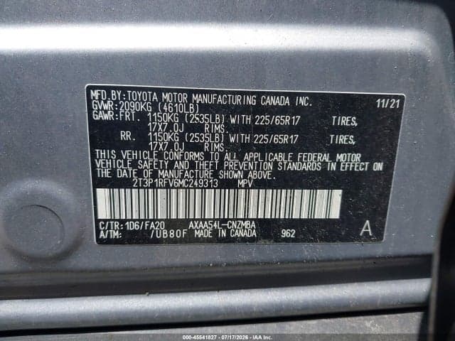 2021 TOYOTA RAV4 XLE 9