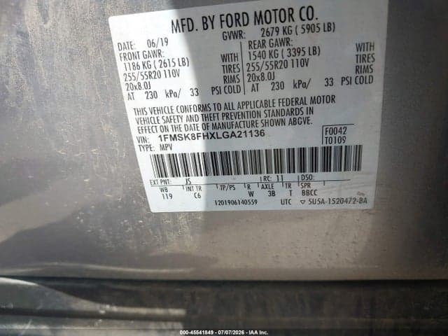 2020 FORD EXPLORER LIMITED 9