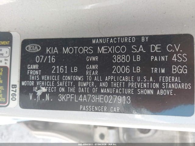 2017 KIA FORTE LX 9