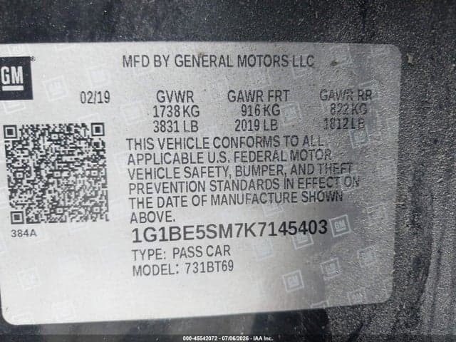 2019 CHEVROLET CRUZE LT 9