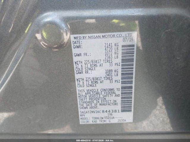 2019 NISSAN ROGUE SV 9