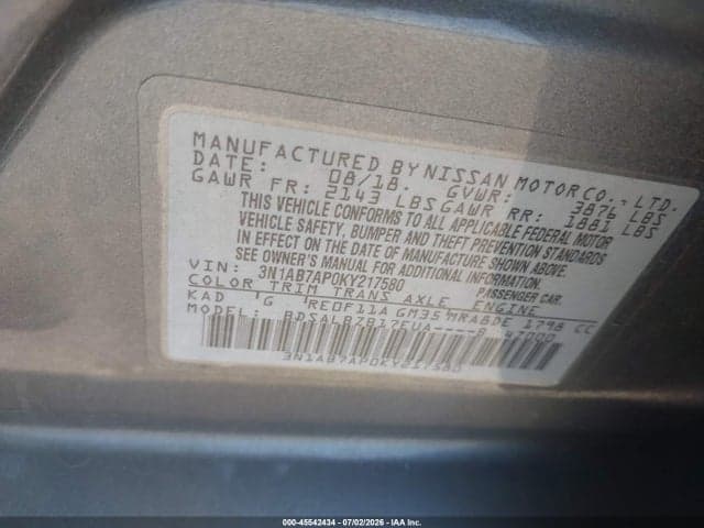 2019 NISSAN SENTRA S 9