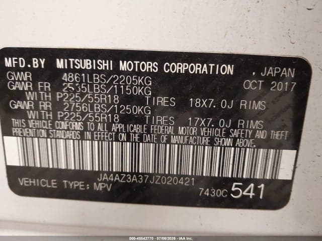 2018 MITSUBISHI OUTLANDER LE 9