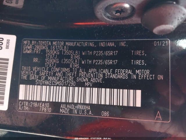2021 TOYOTA SIENNA XLE 9