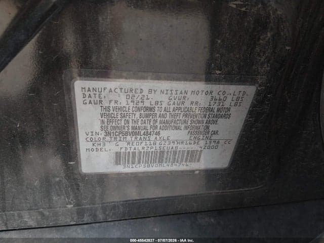 2021 NISSAN KICKS S XTRONIC CVT 9