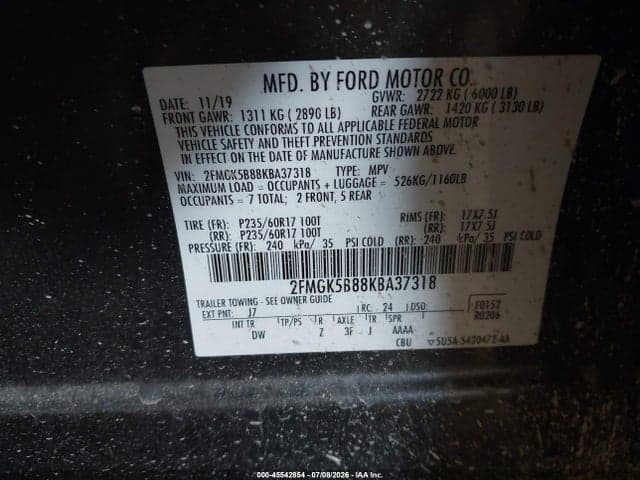 2019 FORD FLEX SE 9
