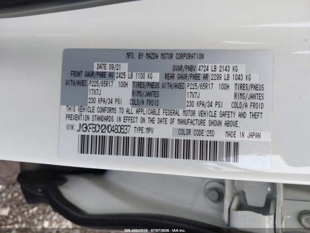 2021 MAZDA CX-5 TOURING 9