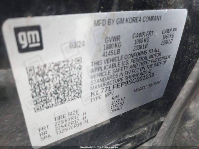 2025 CHEVROLET TRAX FWD LS 9