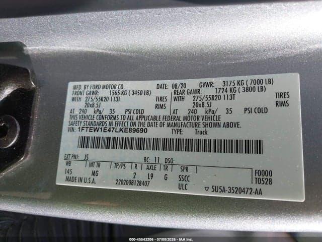 2020 FORD F-150 XLT 9