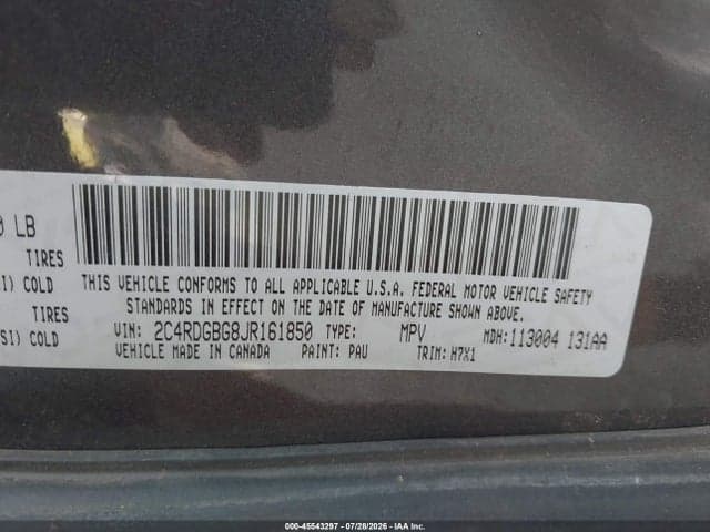 2018 DODGE GRAND CARAVAN SE 9