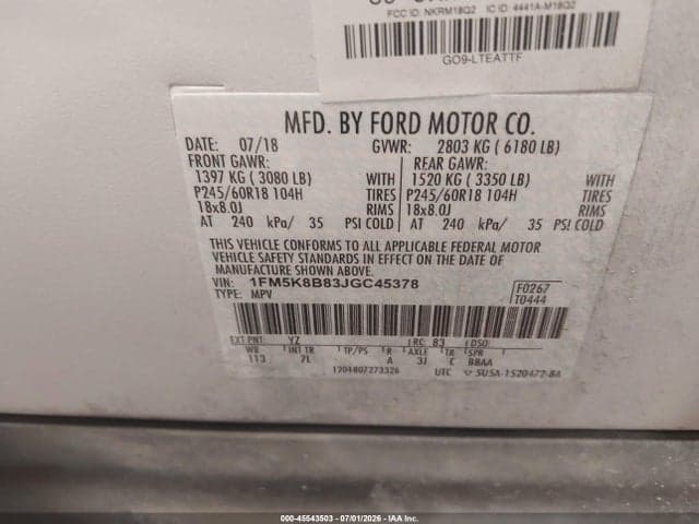 2018 FORD EXPLORER 9