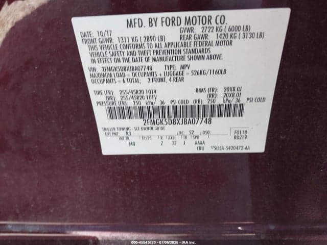 2018 FORD FLEX LIMITED 9