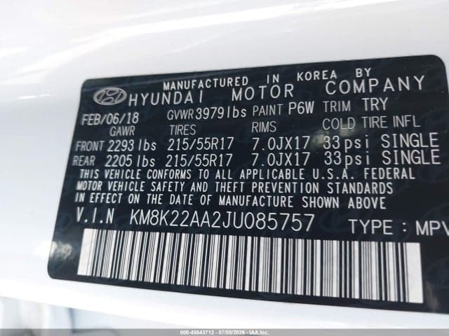 2018 HYUNDAI KONA SEL 9